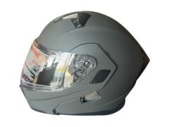 ÇENE AÇILIR KASK MAT GREY MAT FÜME L JK906-1