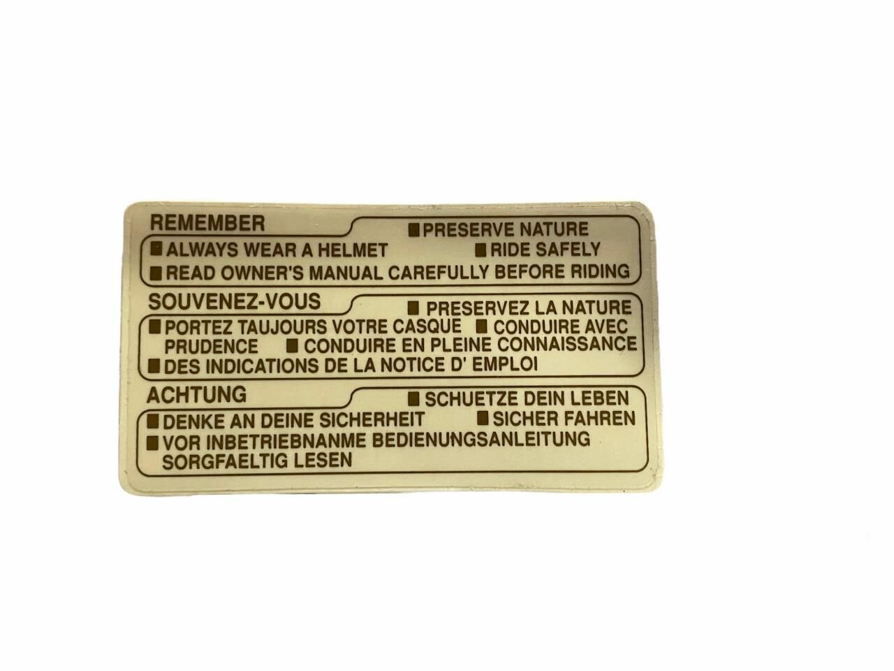 HONDA TİTAN DEPO UYARI ETİKETİ ORJİNAL 1996-2002