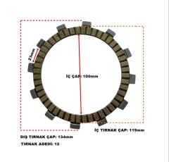 CF MOTO NK 250 DEBRİYAJ BALATA ORJİNAL ADET ESKİ MODEL E4 1 ADET
