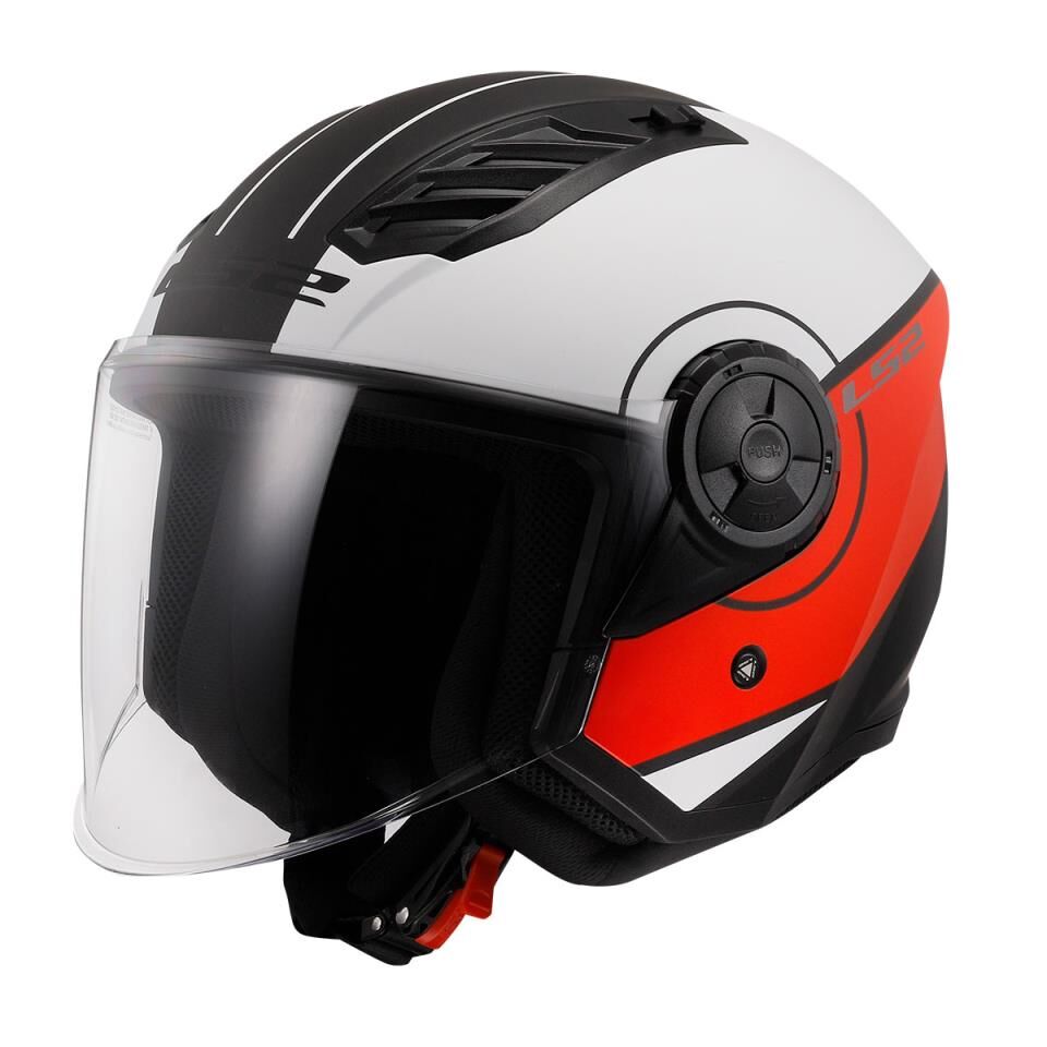 LS2 AIRFLOW 2 COVER MAT SİYAH-KIRMIZI-BEYAZ KASK XXL