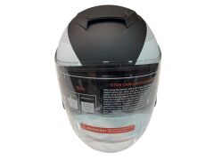 YARIM ÇENESİZ KASK JK-526 MAT SİYAH BEYAZ TURKUAZ M BEDEN