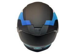 YARIM ÇENESİZ KASK JK-526 MAT SİYAH BEYAZ TURKUAZ L BEDEN