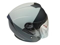 YARIM ÇENESİZ KASK JK-526 MAT SİYAH FÜME GRİ XL BEDEN