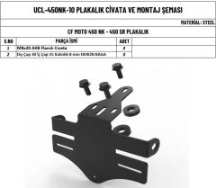 CF MOTO NK 450 -SR 450 PLAKA BRAKETİ TUTUCU