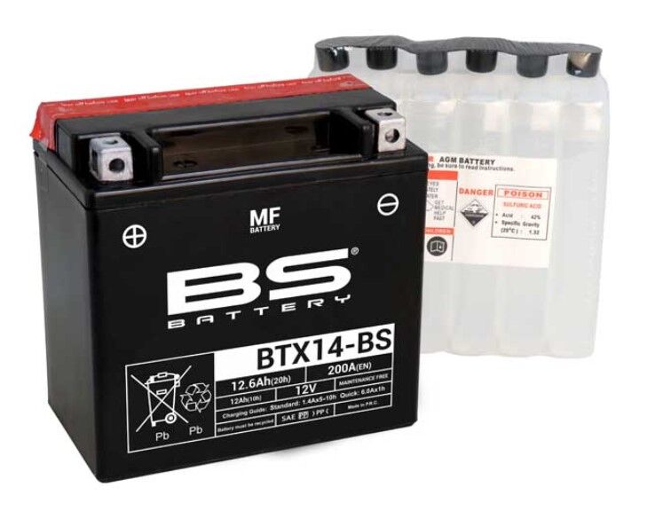 BTX14-BS MOTOSİKLET AKÜ BS 12-14
