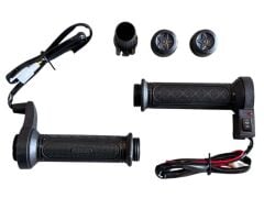 MOTOSİKLET ISITMALI ELCİK TAKIM SİYAH 2 KADEMELİ ÇİFT GAZ TELLİ