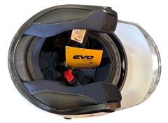 YARIM ÇENESİZ KASK EVO JK-528 BEYAZ MAVİ SİYAH L BEDEN