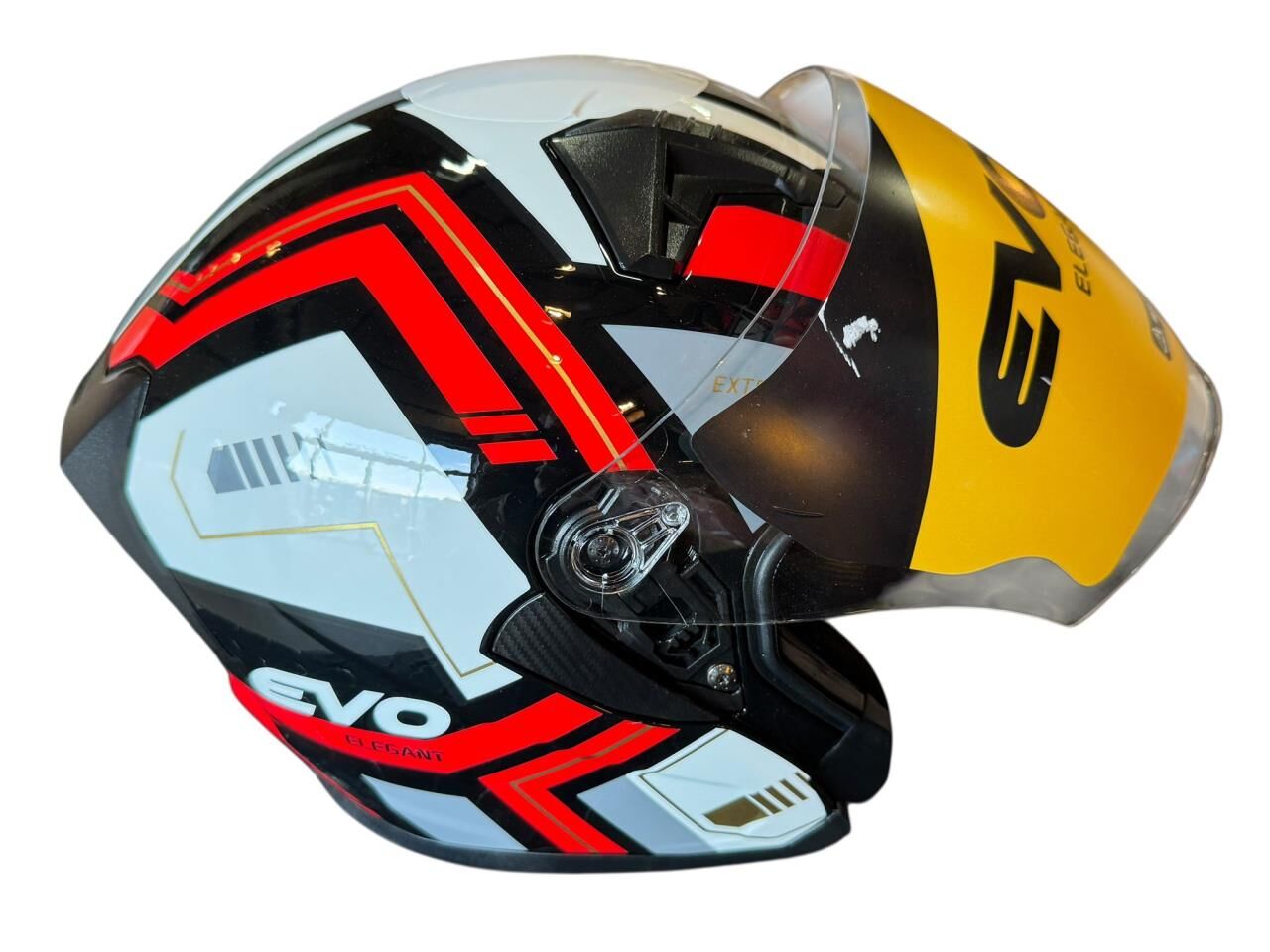YARIM ÇENESİZ KASK EVO JK-528 KIRMIZI SİYAH XL BEDEN