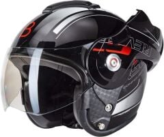 BEON B 702 RESERVE TAM AÇILIR KASK SİYAH BEYAZ KIRMIZI XL BEDEN