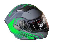 ÇENE AÇILIR KASK SİYAH GRİ YEŞİL AZ GREEN XXL BEDEN JK902