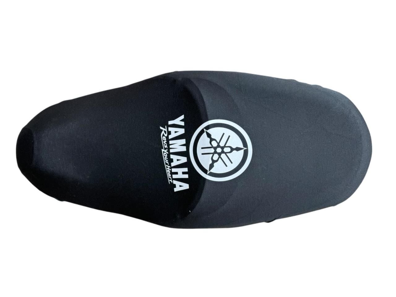 YAMAHA XMAX 250 SELE KILIF KUMAŞ LOGOLU SİYAH-BEYAZ 2018-2024