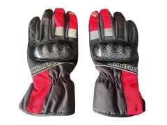 WİNDTECH KORUMALI ELDİVEN CE-EN13594 BELGELİ VOX UZUN MODEL SİYAH KIRMIZI M