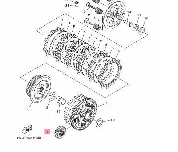 YAMAHA YZF R25-MT25 DEBRİYAJ TASI ÖN DİŞLİ ORJİNAL 2015-2021