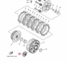 YAMAHA YZF R25-MT25 DEBRİYAJ TASI ÖN DİŞLİ ORJİNAL 2015-2021