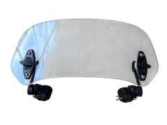 MOTOSİKLET DEFLEKTÖR RÜZGAR SAPTIRICI KADEMELİ ÇİFT BAĞLANTILI ŞEFFAF 28X11,5