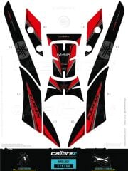 HONDA NMAX 125-155 TANK PAD FULL SET 11 PARÇA SİYAH KIRMIZI 2021-2024