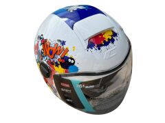 CGM ÇOCUK KASK MİNİ COMİCS BEYAZ MAVİ L