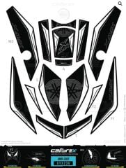 YAMAHA XMAX 250 TANK PAD FULL SET 15 PARÇA SİYAH-BEYAZ 2024