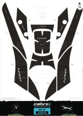 YAMAHA NMAX 125-155 TANK PAD FULL SET 11 PARÇA SİYAH KARBON 2020-2024