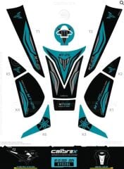YAMAHA MT 25 TANK PAD FULL SET 13 PARÇA SİYAH-MAVİ 2019-2024