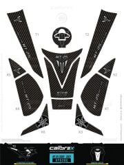 YAMAHA MT 25 TANK PAD FULL SET 12 PARÇA SİYAH-GRİ KARBON 2019-2024