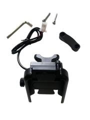 MOTOSİKLET TELEFON TUTUCU ALÜMİNYUM SİYAH USB GİRİŞLİ GİDON BAĞLANTILI