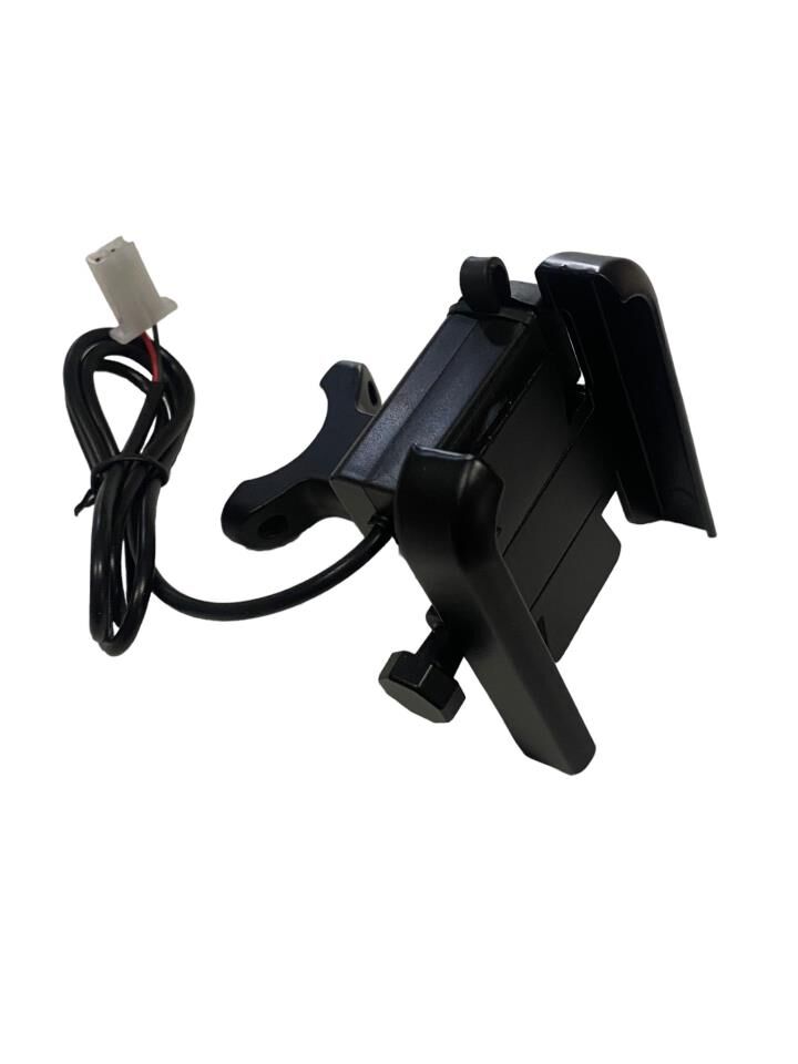 MOTOSİKLET TELEFON TUTUCU ALÜMİNYUM SİYAH USB GİRİŞLİ GİDON BAĞLANTILI