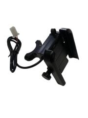 MOTOSİKLET TELEFON TUTUCU ALÜMİNYUM SİYAH USB GİRİŞLİ GİDON BAĞLANTILI