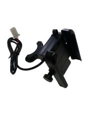 MOTOSİKLET TELEFON TUTUCU ALÜMİNYUM SİYAH USB GİRİŞLİ GİDON BAĞLANTILI