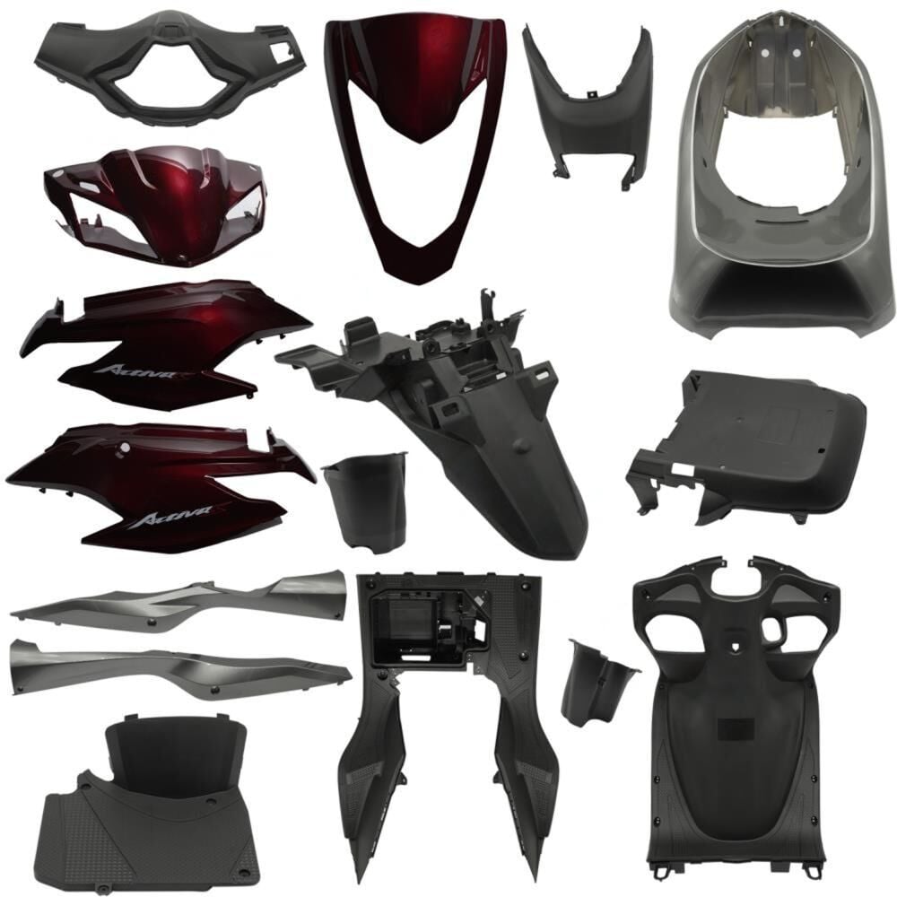 HONDA ACTİVA S  KAPORTA SET 16 PARÇA BORDO ESKİ MODEL SELE KİLİTLİ