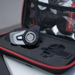 KNMASTER KN6100 PRO Motosiklet Kask İnterkom Bluetooth Intercom Kulaklık Seti-SİYAH