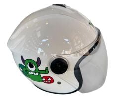 ÇOCUK KASK YARIM CANAVAR KOYU BEYAZ