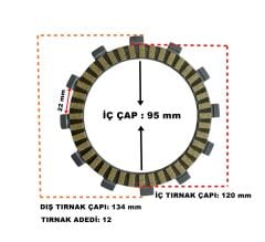 CF MOTO NK 250 DEBRİYAJ BALATA TAKIM HİNDİSTAN 7 ADET 2016-2022