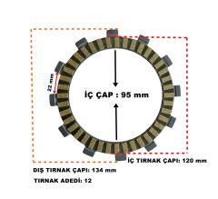 CF MOTO NK 250 DEBRİYAJ BALATA TAKIM HİNDİSTAN 7 ADET 2016-2022