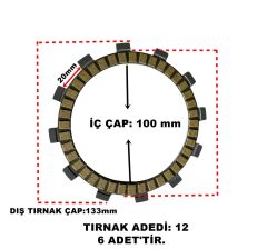 CF MOTO NK 250 DEBRİYAJ BALATA TAKIM HİNDİSTAN 6 LI