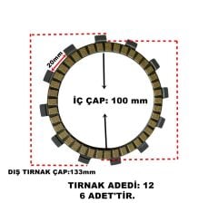 CF MOTO NK 250 DEBRİYAJ BALATA TAKIM HİNDİSTAN 6 LI
