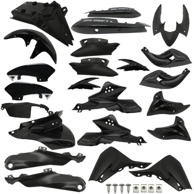 MONDİAL DRİFT 125 L KOMPLE FULL  KAPORTA SETİ SİYAH İTHAL