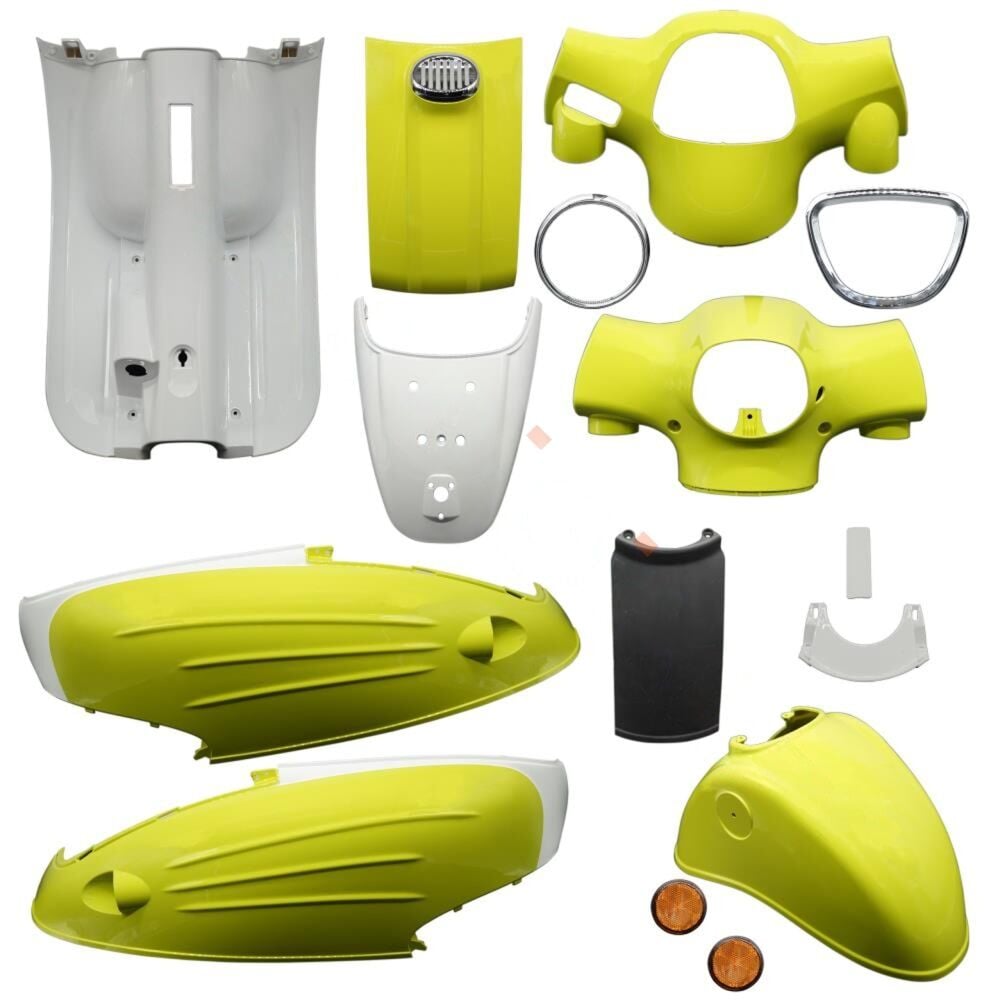 50-80cc SCOOTER MONDİAL TURİSMO 50  KAPORTA SETİ NEON SARI PLASTİK PARÇALAR HARİÇ