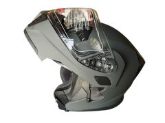 ÇENE AÇILIR KASK MAT GREY MAT FÜME L JK906-1