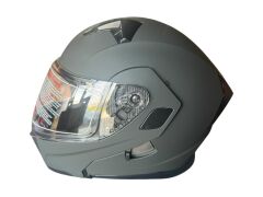ÇENE AÇILIR KASK MAT GREY MAT FÜME L BEDEN JK906-1