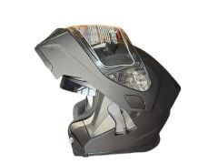 ÇENE AÇILIR KASK MAT BLACK DECAL C1  MAT SİYAH XL JK906-1