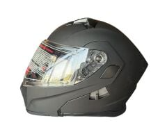 ÇENE AÇILIR KASK MAT BLACK DECAL C1  MAT SİYAH XL JK906-1