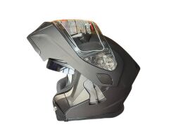 ÇENE AÇILIR KASK MAT BLACK DECAL C1 MAT SİYAH M JK906-1