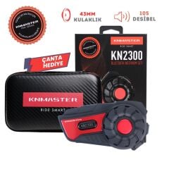 KN MASTER KN2300 Motosiklet Kask İnterkom Bluetooth Intercom Kulaklık Seti kırmızı