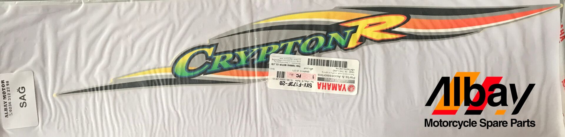 YAMAHA CRYPTON R SELE ALTI GRENAJ SAĞ STİCKER GRİ ORJİNAL 2005-2008