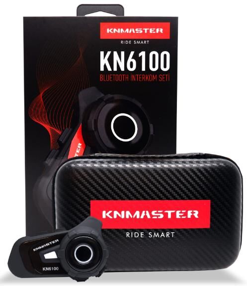 Knmaster KN6100 Motosiklet Kask İnterkom Bluetooth Intercom Kulaklık Seti siyah