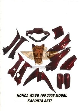 HONDA WAVE 100 KAPORTA SETİ BORDO İTHAL 2004