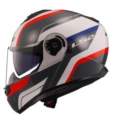 LS2 STROBE 2 ÇENE AÇILIR KASK MONZA SİYAH-BEYAZ-KIRMIZI XL BEDEN
