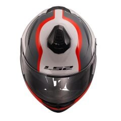 LS2 STROBE 2 ÇENE AÇILIR KASK MONZA SİYAH-BEYAZ-KIRMIZI XL BEDEN