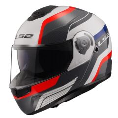 LS2 STROBE 2 ÇENE AÇILIR KASK MONZA SİYAH-BEYAZ-KIRMIZI XL BEDEN